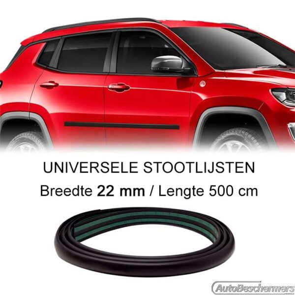 Universele stootlijsten zwart breedte 22 mm lengte 500 cm