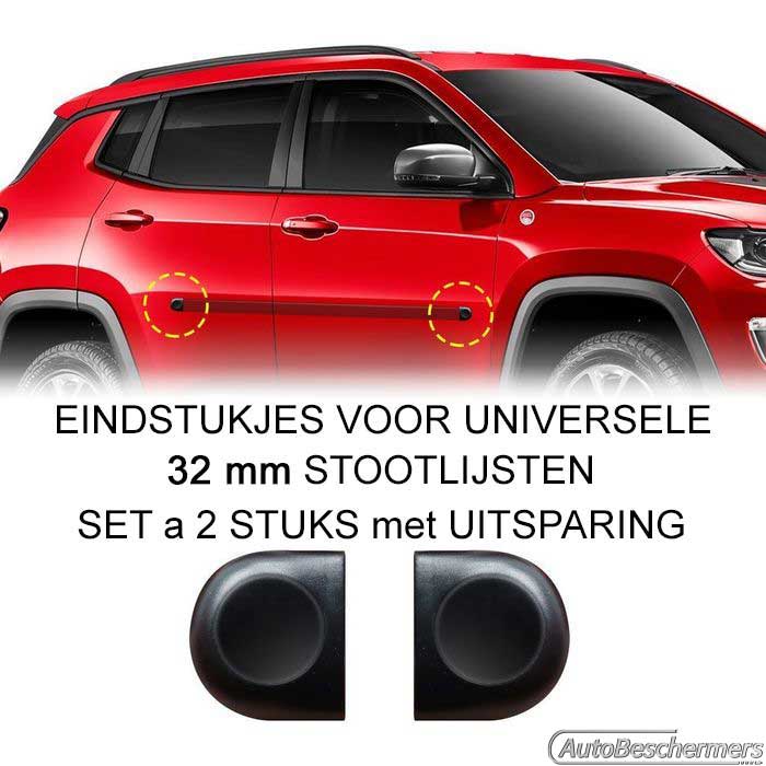Eindstukjes met uitsparing voor stootlijst 32 mm set a 2 stuks