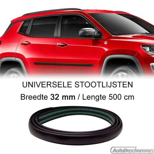 Universele stootlijsten zwart breedte 32 mm lengte 500 cm