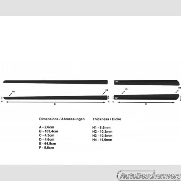 Stootlijsten set zwart Honda Civic 5-deurs Hatchback 01.2012-05.2017 - Afbeelding 5