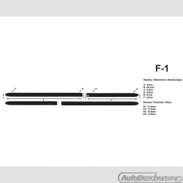 Stootlijsten set zwart Alfa Romeo 146 1994-2001 - Afbeelding 2
