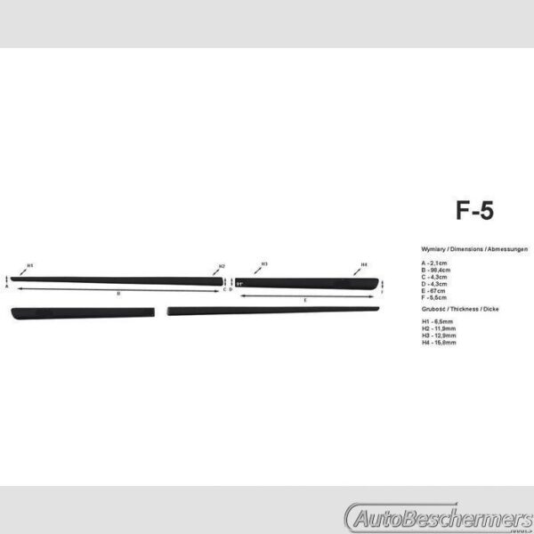 Stootlijsten set zwart Alfa Romeo 147 5-deurs 2000-2010 - Afbeelding 2