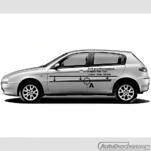 Stootlijsten set zwart Alfa Romeo 147 5-deurs 10.2000-12.2010 - Afbeelding 3