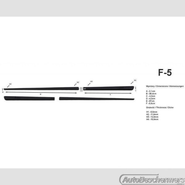 Stootlijsten set zwart Alfa Romeo 156 Sedan 1997-2006 - Afbeelding 2