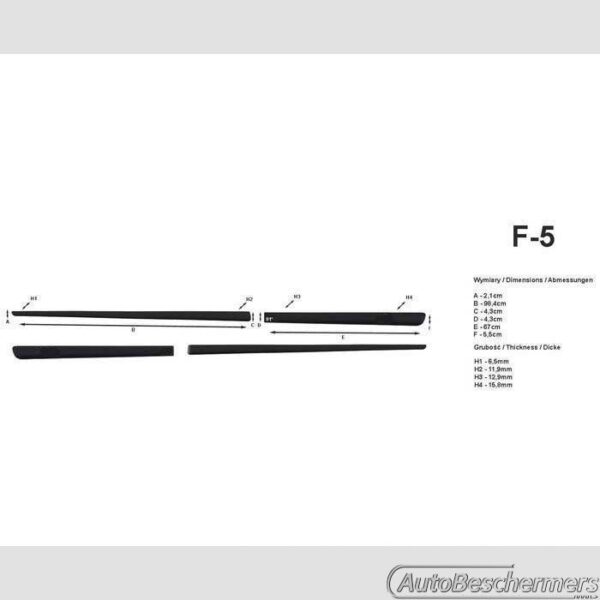 Stootlijsten set zwart Alfa Romeo 166 1998-2007 - Afbeelding 2
