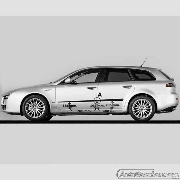 Stootlijsten set zwart Alfa Romeo 159 Sportswagon 03.2006-12.2011 - Afbeelding 4