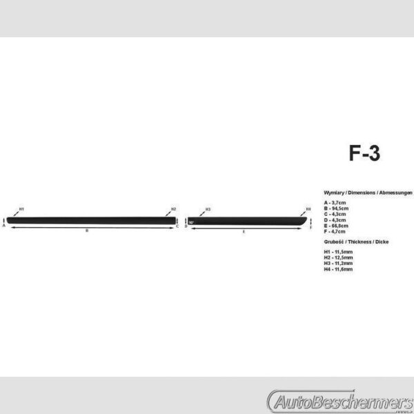 Stootlijsten set zwart Chevrolet Lacetti 04.2004-2010 - Afbeelding 2