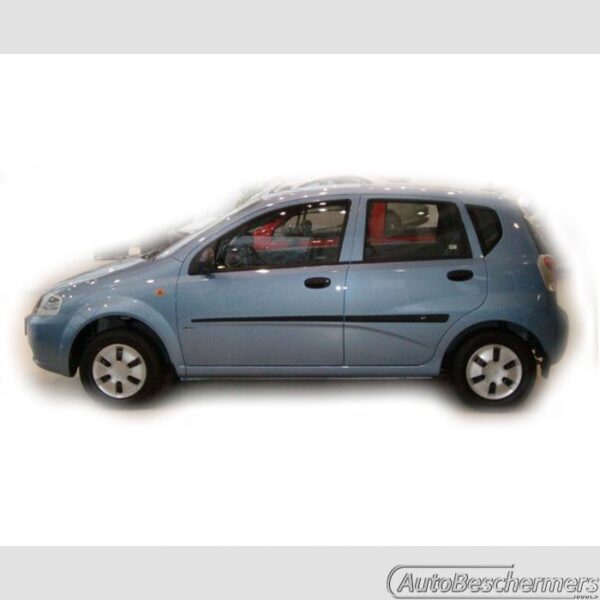 Stootlijsten set zwart Chevrolet Aveo 3 en 5-deurs 2004-06.2011 - Afbeelding 2