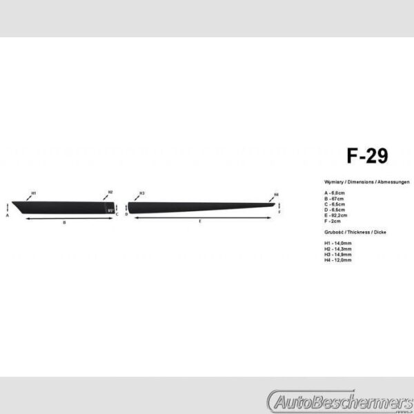 Stootlijsten set zwart Chevrolet Spark 03.2011- - Afbeelding 3