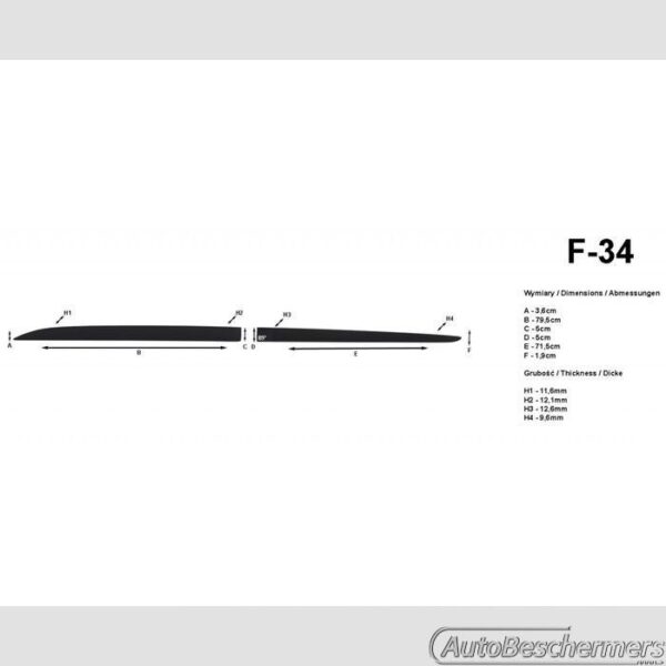Stootlijsten set zwart Chevrolet Orlando 2010- - Afbeelding 3