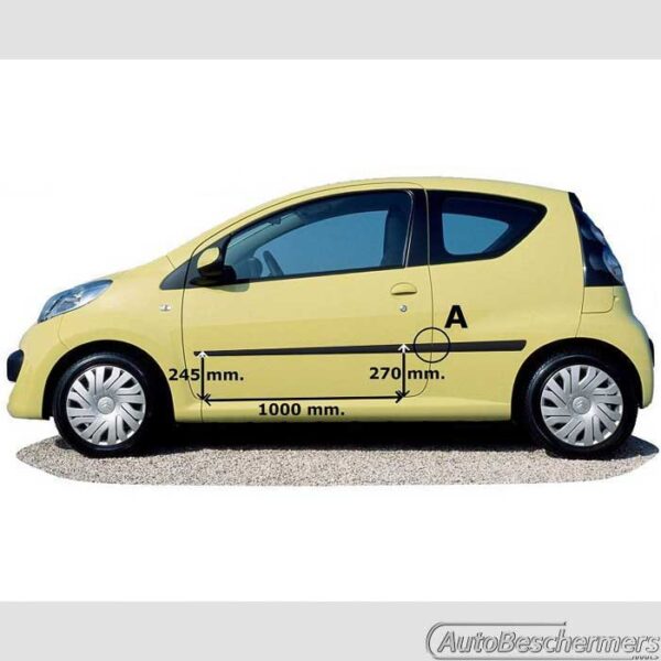 Stootlijsten set zwart Citroën C1 3-deurs 06.2005-03.2014 - Afbeelding 2