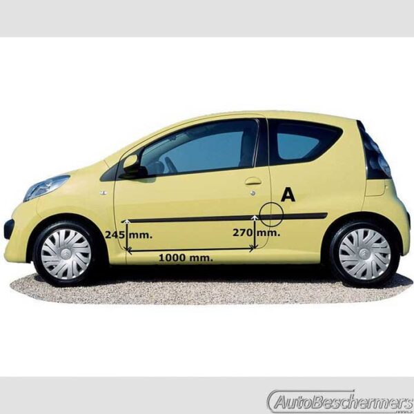 Stootlijsten set zwart Citroën C1 3-drs 06.2005-03.2014 - Afbeelding 2