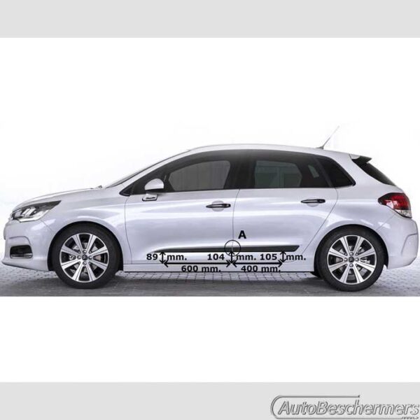 Stootlijsten set zwart Citroën C4 11.2010- - Afbeelding 4