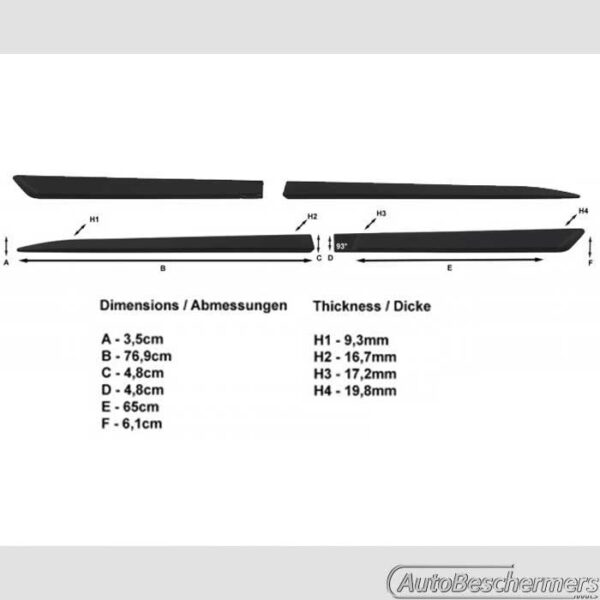 Stootlijsten set zwart Citroën C4 11.2010- - Afbeelding 5