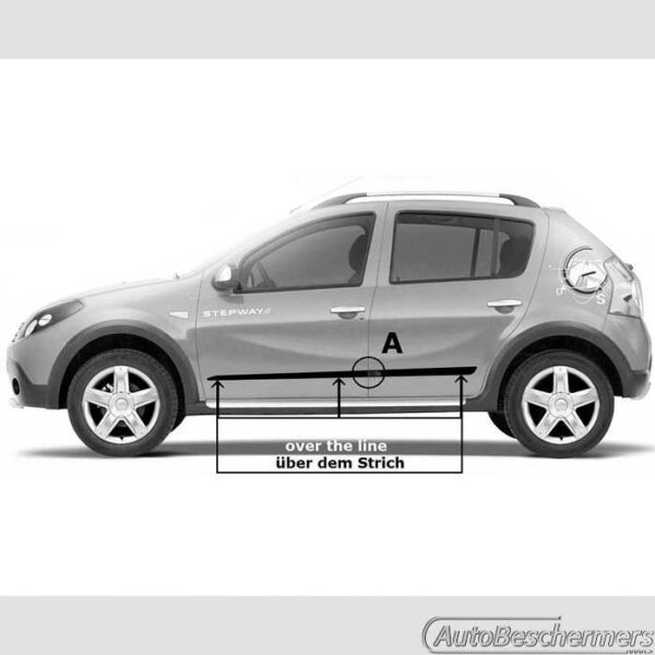 Stootlijsten set zwart Dacia Sandero Stepway I 06.2008-12.2012 - Afbeelding 3