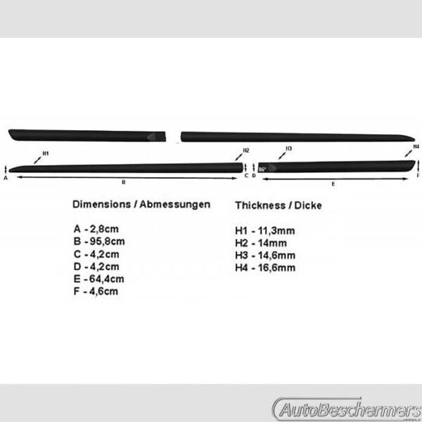 Stootlijsten set zwart Dacia Sandero Stepway I 06.2008-12.2012 - Afbeelding 4