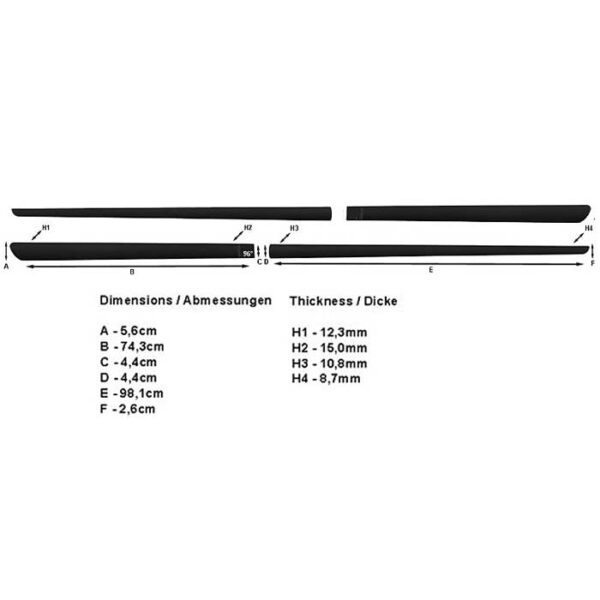 Stootlijsten set zwart Dacia Logan MCV 06.2013- - Afbeelding 3