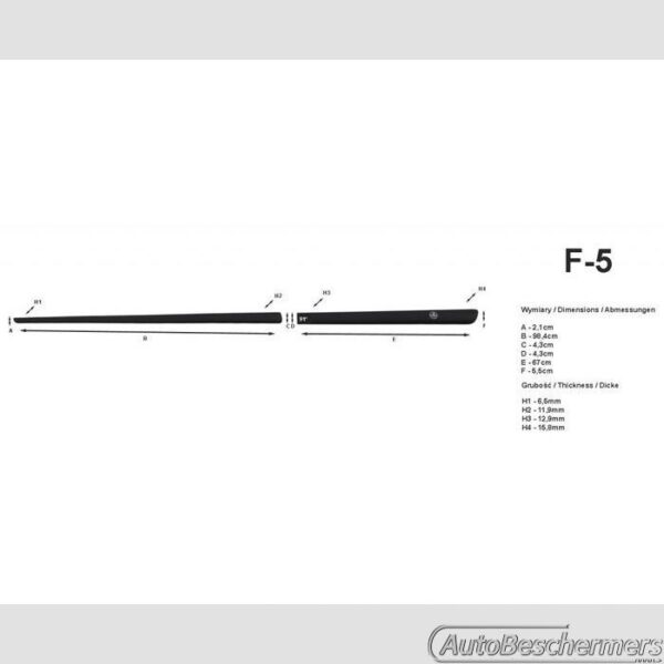 Stootlijsten set zwart Fiat Linea 2007-2011 - Afbeelding 2