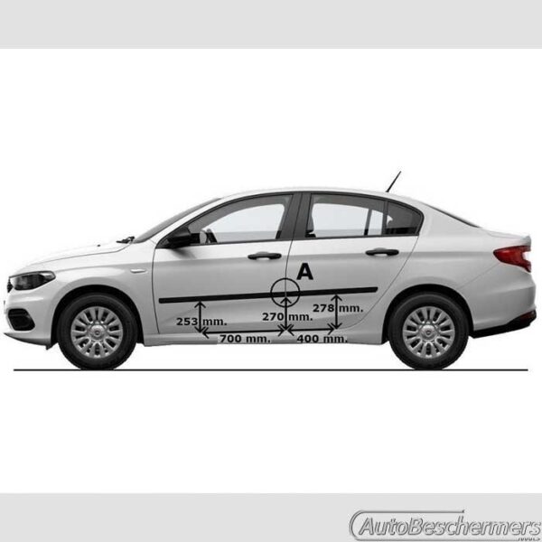 Stootlijsten set zwart Fiat Tipo Sedan 2016- - Afbeelding 4