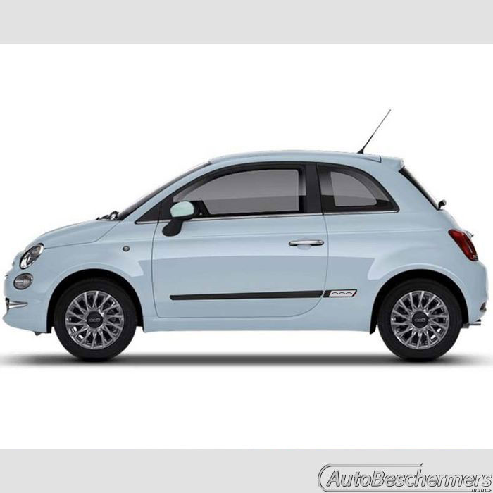 Stootlijsten set zwart zilver Fiat 500 en 500CC 06.2015-