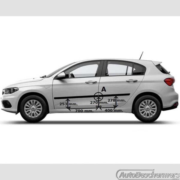 Stootlijsten set zwart Fiat Tipo Hatchback 03.2016- - Afbeelding 3