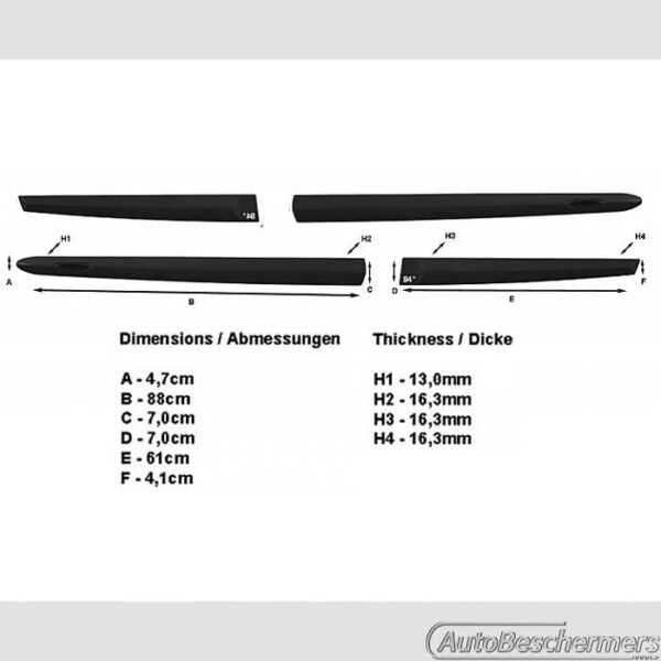 Stootlijsten set zwart Ford Fiesta 5-deurs 10.2008- - Afbeelding 6