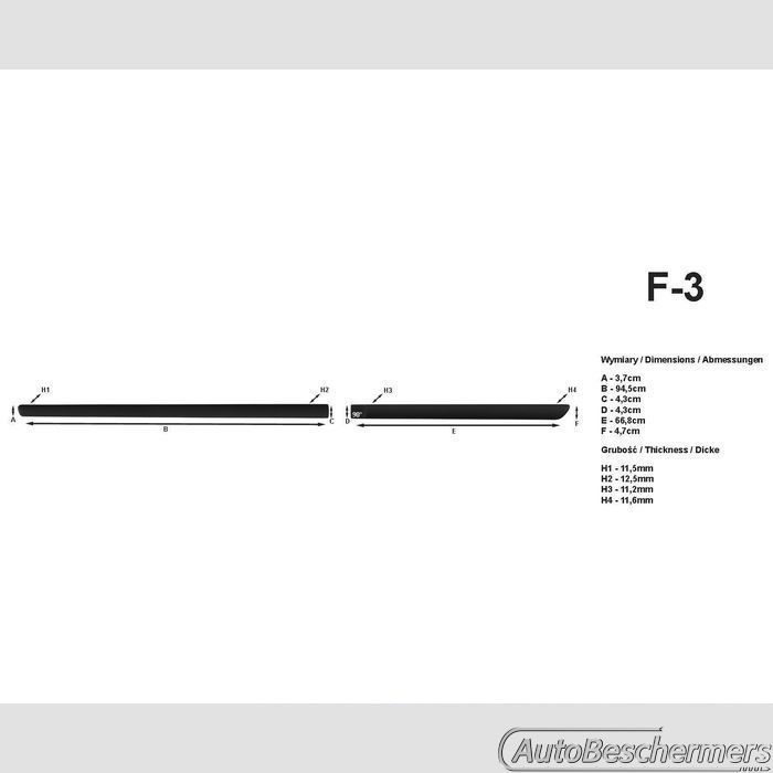 Stootlijsten set zwart Ford Fiesta 5-deurs 1999-2002