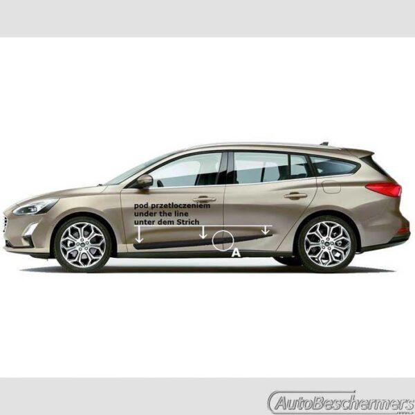 Stootlijsten set zwart Ford Focus Wagon 09.2018- - Afbeelding 4
