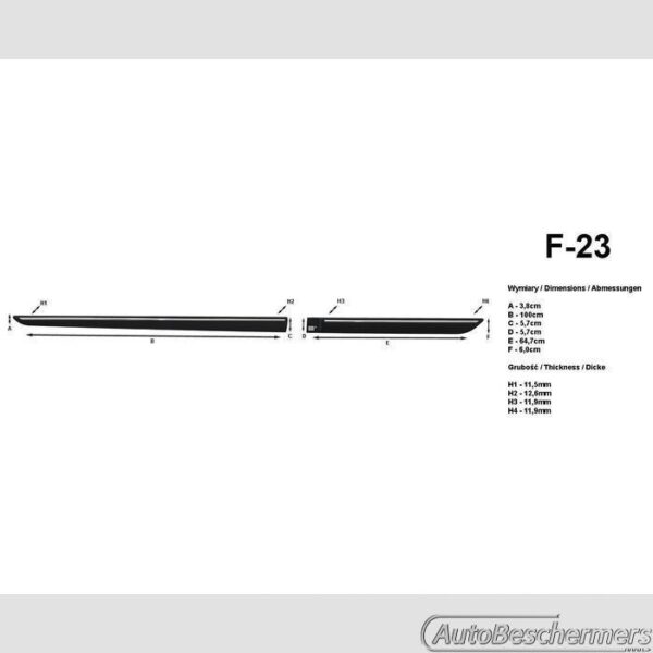 Stootlijsten set zwart Ford Kuga 03.2013- - Afbeelding 2