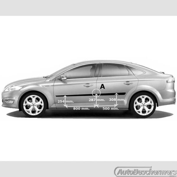 Stootlijsten set zwart Ford Mondeo 5-deurs 06.2007-12.2014 - Afbeelding 3