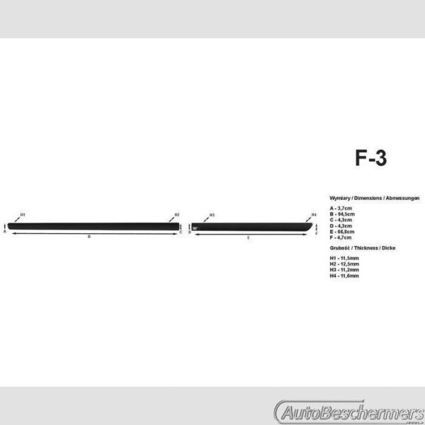 Stootlijsten set zwart Ford Focus 5-deurs en Wagon 2005-05.2011 - Afbeelding 2