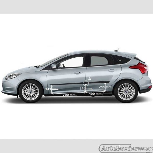 Stootlijsten set zwart Ford Focus 5-deurs 2015-09.2018 - Afbeelding 4