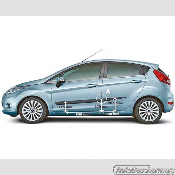 Stootlijsten set zwart Ford Fiesta 5-deurs 10.2008-05.2017 - Afbeelding 4