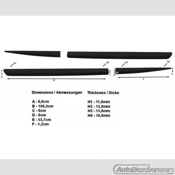 Stootlijsten set zwart Ford Fiesta 5-deurs 10.2008-05.2017 - Afbeelding 5