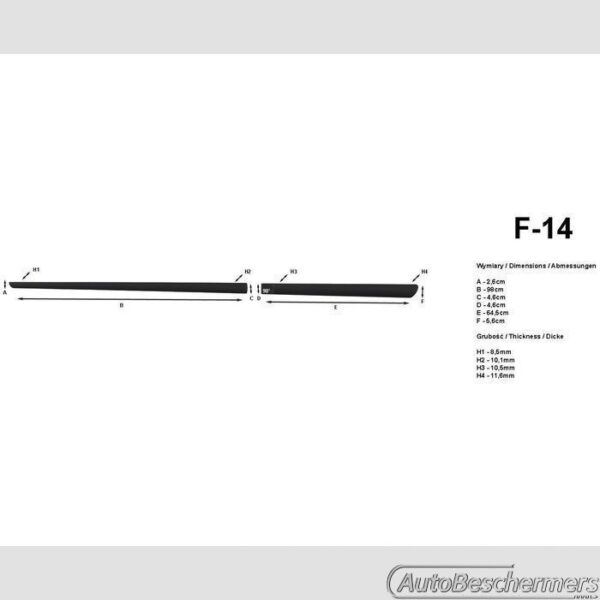 Stootlijsten set zwart Honda Jazz 5-deurs 2002-10.2008 - Afbeelding 2