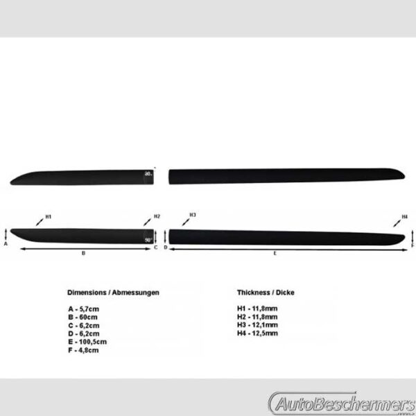Stootlijsten set zwart Honda Civic 5-deurs Hatchback 05.2017- - Afbeelding 5