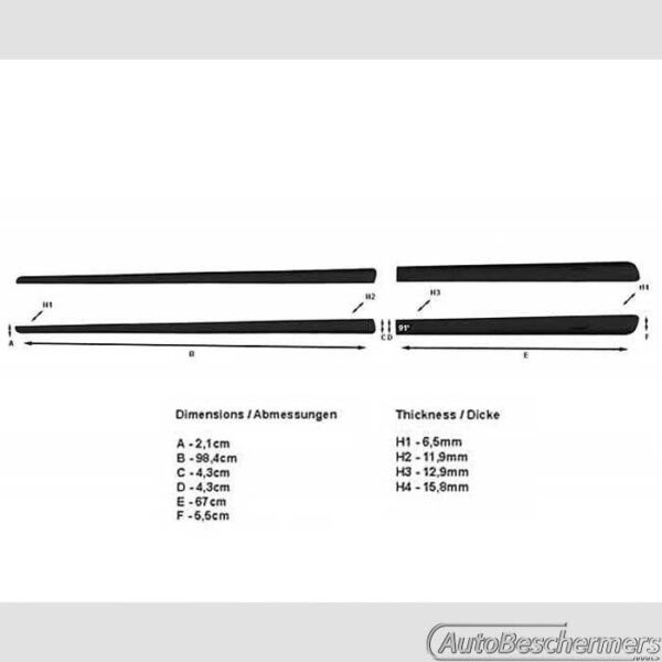 Stootlijsten set zwart Honda Accord Tourer 09.2008-2015 - Afbeelding 4