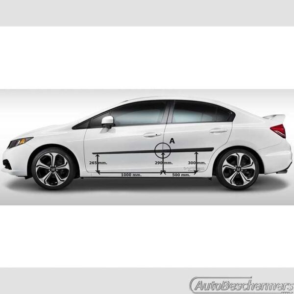 Stootlijsten set zwart Honda Civic 4-deurs 01.2012- - Afbeelding 4
