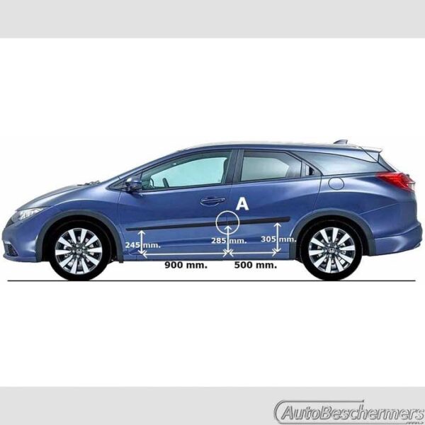 Stootlijsten set zwart Honda Civic Tourer 03.2014- - Afbeelding 3