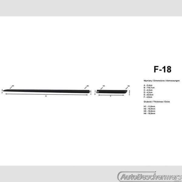 Stootlijsten set zwart Hyundai Accent 3-deurs 2006-2011 - Afbeelding 2
