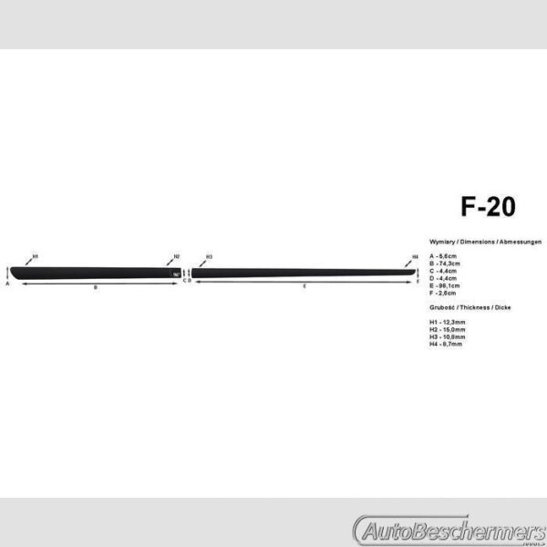 Stootlijsten set zwart Hyundai Elantra 2011-2017 - Afbeelding 2