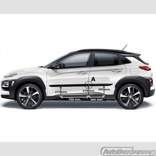 Stootlijsten set zwart Hyundai Kona 11.2017- - Afbeelding 4