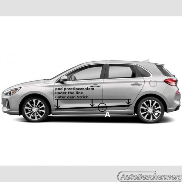 Stootlijsten set zwart Hyundai i30 5-deurs 01.2017- - Afbeelding 4