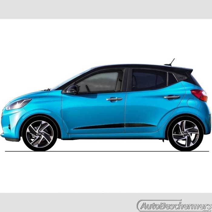 Stootlijsten set zwart Hyundai i10 5-deurs 01.2020-