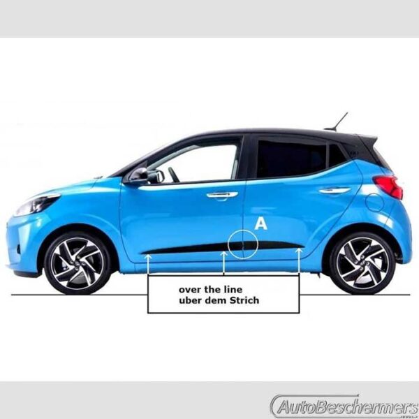 Stootlijsten set zwart Hyundai i10 5-deurs 01.2020- - Afbeelding 2