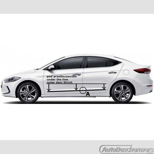 Stootlijsten set zwart Hyundai Elantra 2017- - Afbeelding 4