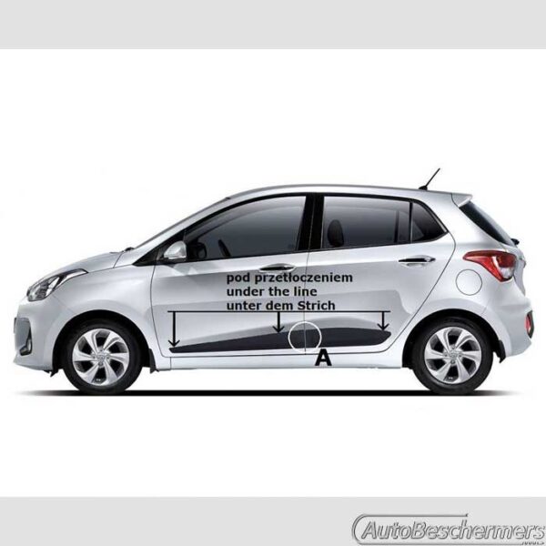 Stootlijsten set zwart Hyundai i10 5-deurs 01.2017-12.2019 - Afbeelding 4