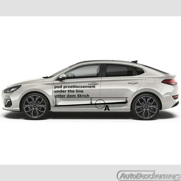 Stootlijsten set zwart Hyundai i30 Fastback 01.2018- - Afbeelding 5