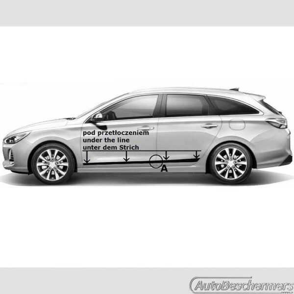Stootlijsten set zwart Hyundai i30CW Wagon 2017- - Afbeelding 4