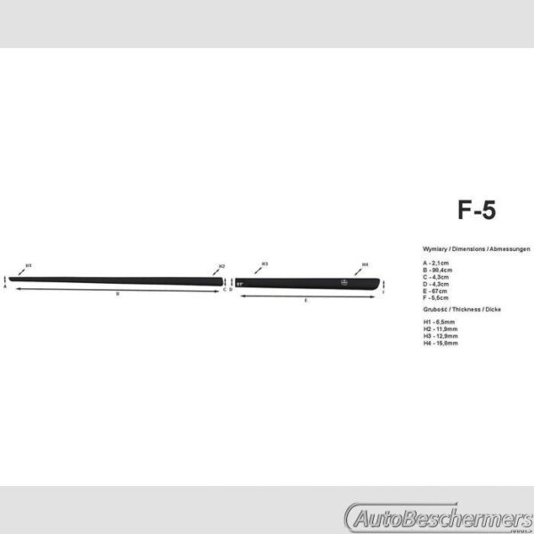 Stootlijsten set zwart Kia Ceed 5-deurs 2007-04.2012 - Afbeelding 2